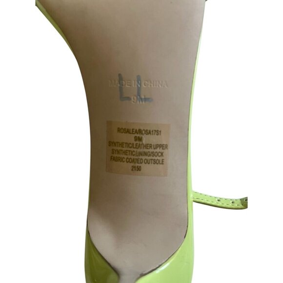 Steve Madden Rosalea Lime Green Patent Floral Slingback Heels Women's 9M NWOB - Picture 6 of 6